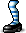 潮汐Striped Leggings (Blue)